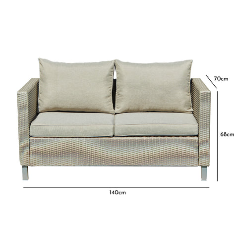 Aria Grey Rattan Outdoor 2 Seater Sofa