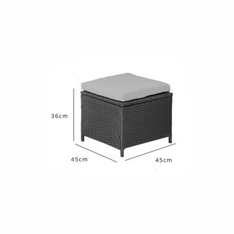8 Seater Rattan Cube Outdoor Dining Set - Black Weave Polywood Top - Laura James