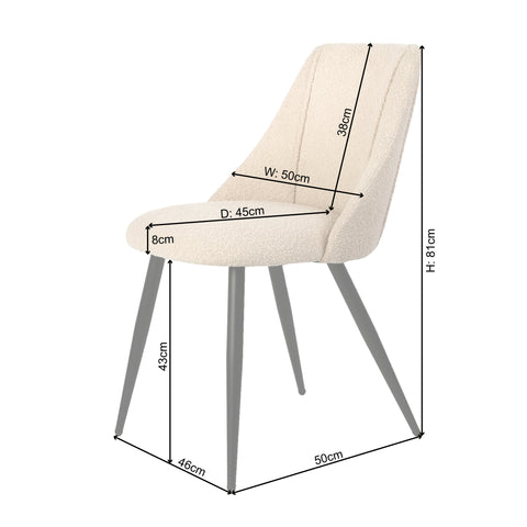 Boucle Dining Chairs - Set of 2 - Laura James