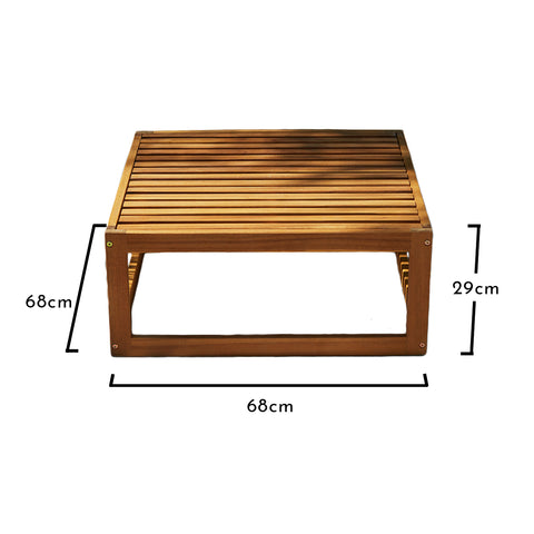 Rowan Outdoor Wooden Set with 2 Seater Sofa, 2 Armchairs and Coffee Table