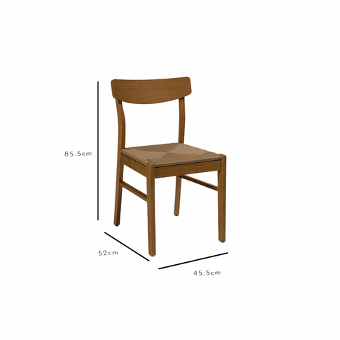 Wooden Woven Chairs Set 2 - Oak - Laura James