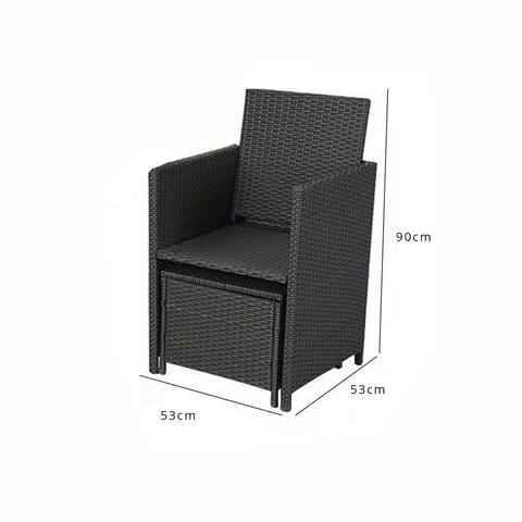 8 Seater Rattan Cube Outdoor Dining Set - Black Weave Polywood Top - Laura James
