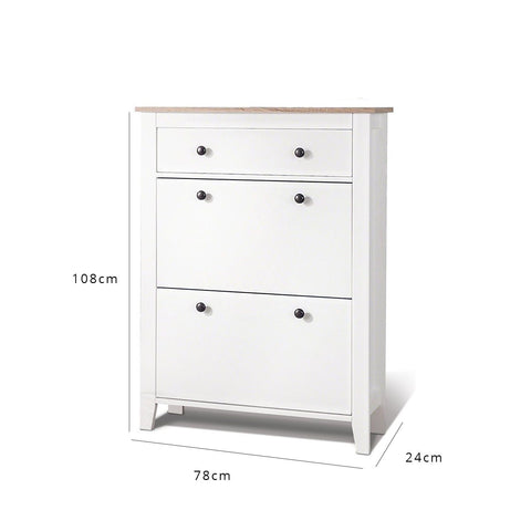 Shoe Cabinet Wooden Storage Cupboard - Laura James