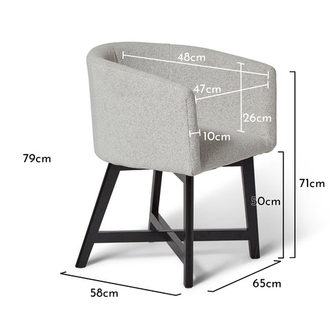 Magnus dining chair - set of 2 - dove grey and black
