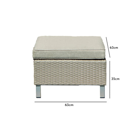 Aria Rattan Grey Footstool